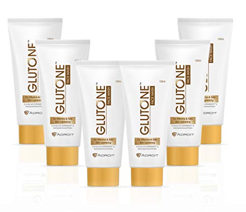 Glutone Face Wash| Glow & Radiance Face Wash| With Fruit Extracts| Enriched Hydrolyzed Almond Protein| Sugar-Based Formula| 100ml (Pack of 6)