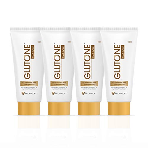 Glutone Face Wash| Glow & Radiance Face Wash| With Fruit Extracts| Enriched Hydrolyzed Almond Protein| Sugar-Based Formula| 100ml (Pack of 4)