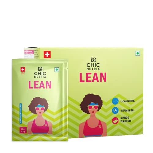 CHICNUTRIX Lean - Garcinia Cambogia, Green Tea, L-carnitine, L-leucine, Vitamin B6-30 Mango Flavored Sachets