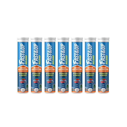 FAST&UP Reload Instant Energy and Hydration Sports Drink - 20 Effervescent Tablets - Forest Fruits Flavour - Pack of 7