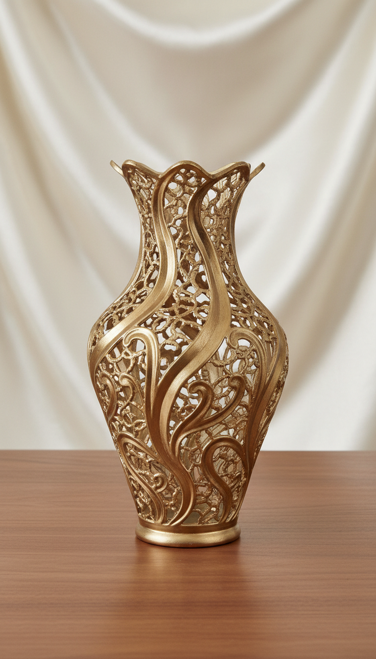 Filigree Vase in Champagne Gold