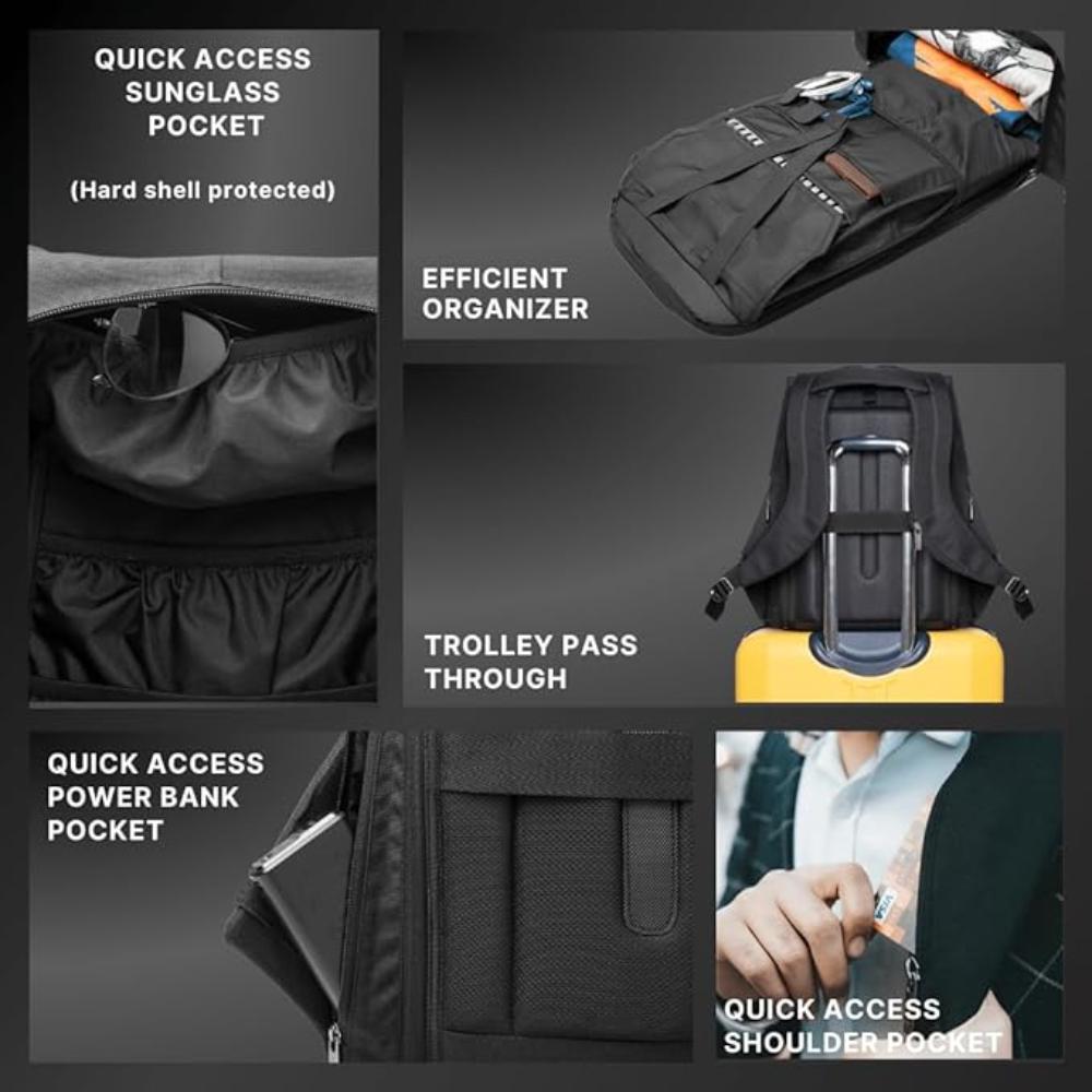 GODS Ghost Claw Anti Theft 15.6 inch Polyester Laptop Tech Backpack(25 Ltrs, Black)