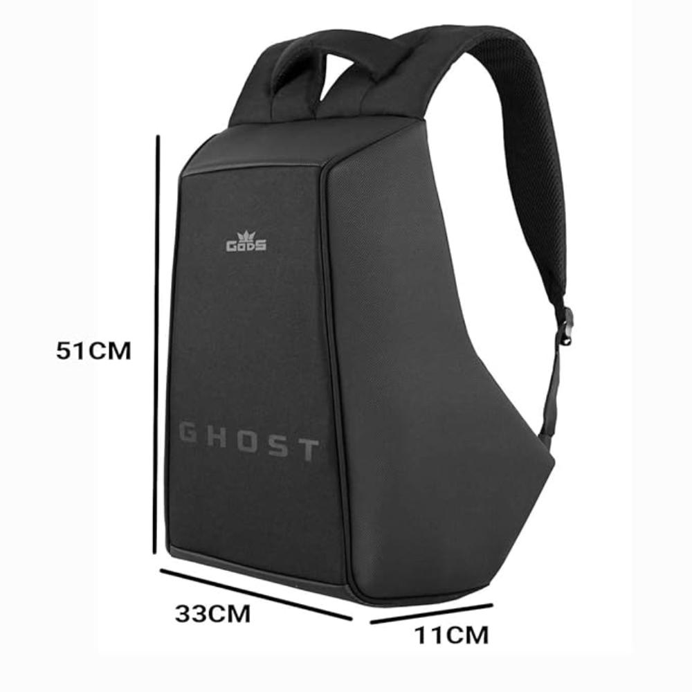 GODS Ghost Daring Texture Anti Theft 15.6 inch Polyester Laptop Tech Backpack(25 Ltrs, Black)