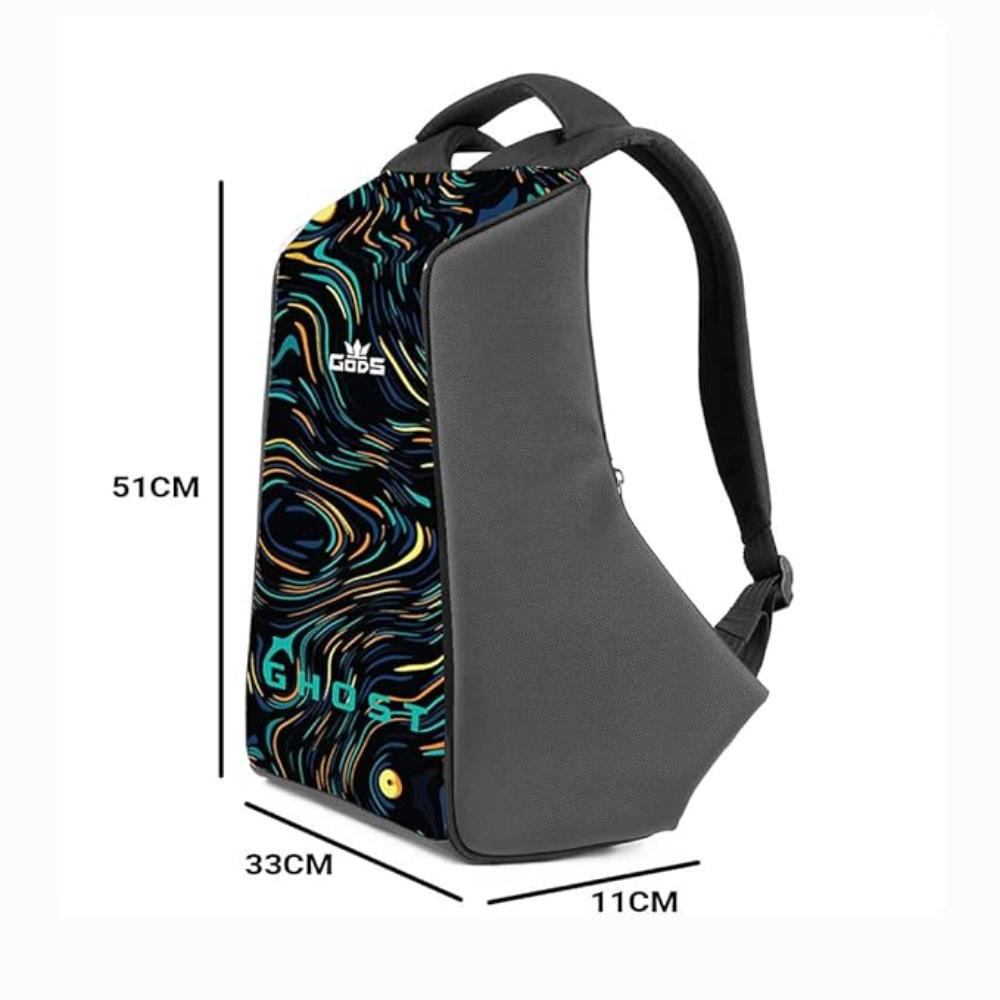 GODS Ghost Vincent Anti Theft 15.6 inch Polyester Laptop Tech Backpack(25 Ltrs, Black)