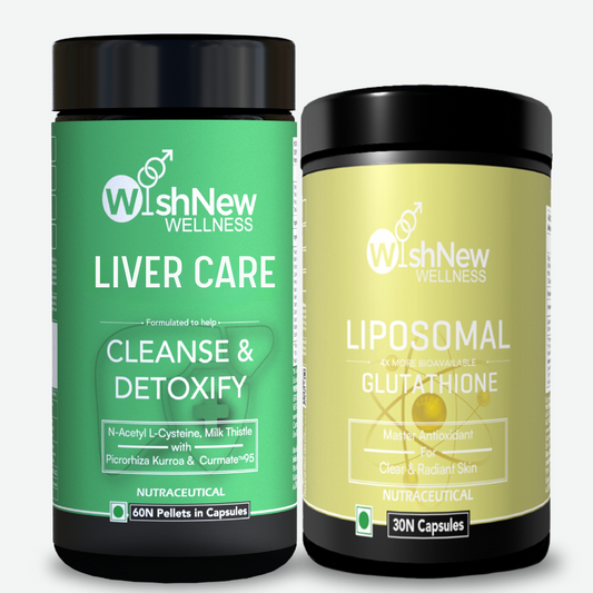 Wishnew Wellness Liver Rejuvenation Duo: Liver Care + Liposomal Glutathione