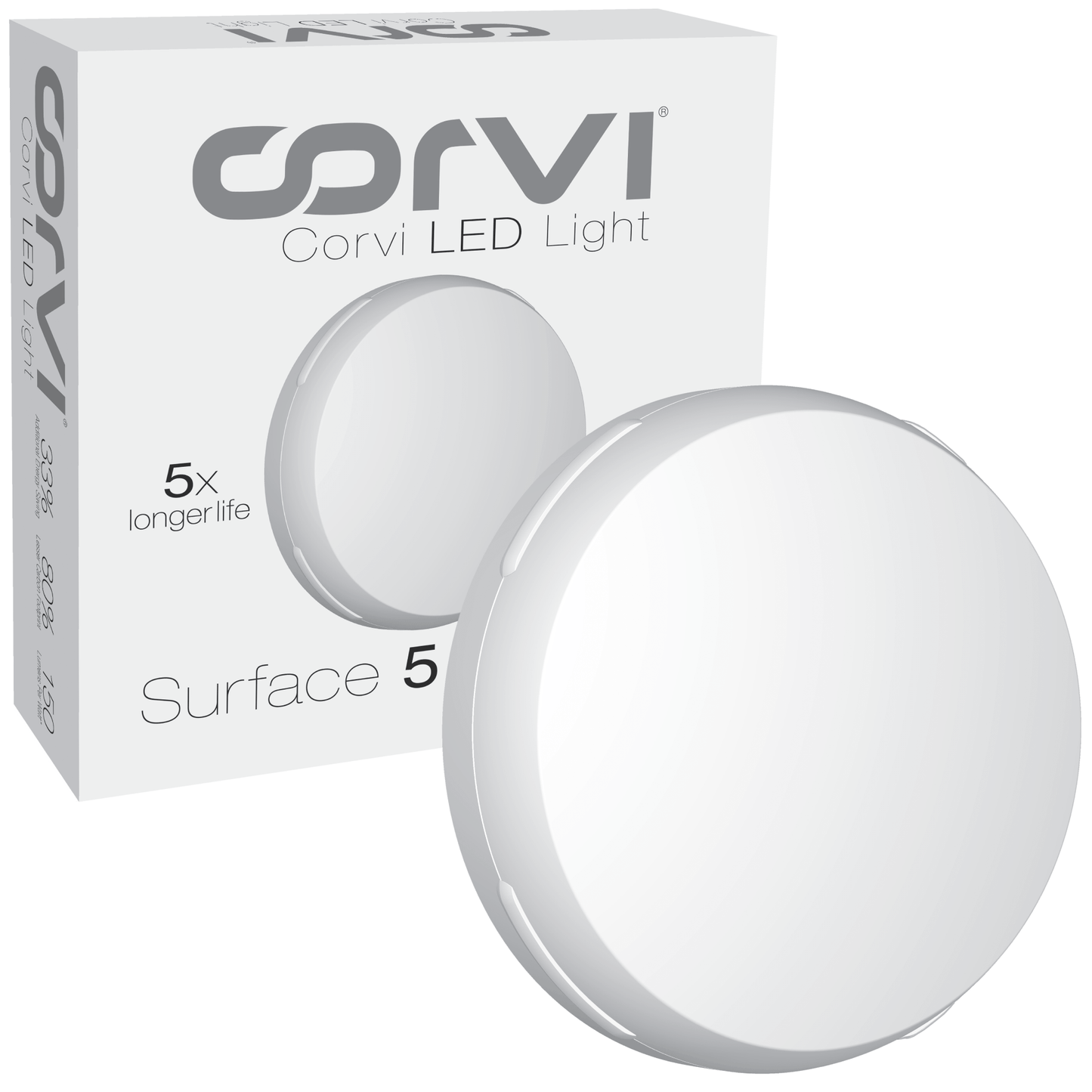 CORVI LED Surface 5 Ceiling Light | 18 Watts illumination using 12 Watts power | Dimmable & Driverless | Backlit for Maximum Output | 5700K White (P1)