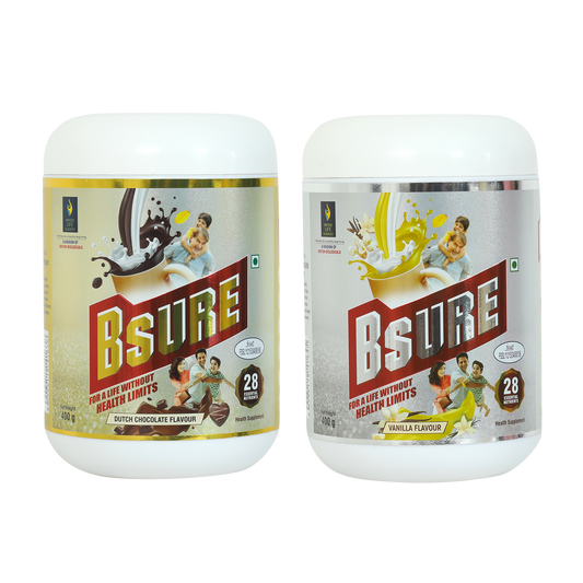 Bsure Sugar Chocolate and Bsure Sugar Vanilla Combo | For a Life Without Health Limits | Complete Balanced Nutritional Supplement | Immunity Booster|with 3 Vital Oxidants|Health Supplemment with Essential Nutrient