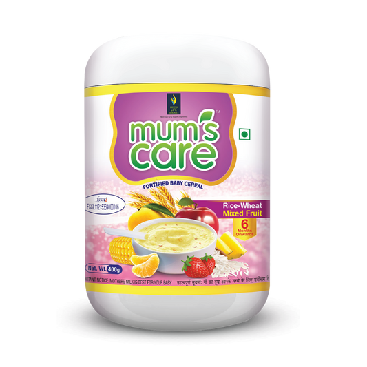 Mums Care Organic baby cereal | From 6 months | Organic cereal | 23 Essential vitamins & Minerals | 300gm | Mixed Fruit
