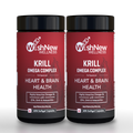 WishNew Wellness Krill Omega Complex for Heart & Brain Health, 60 Enhanced Absorption Softgels with 2000mg Fish Oil & 250mg Krill, Rich in EPA & DHA Plus Astaxanthin Pack of 2