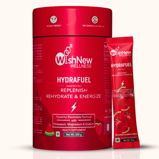 WishNew Wellness HydraFuel: Prime Electrolyte Energy Workout Drink Mix | Get Daily Hydration & Instant Energy Boost | Strawberry-Watermelon with natural Sweetness| 20 Sachets | Suitable for Men & Women