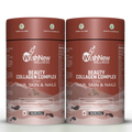 WishNew Wellness BEAUTY COLLAGEN COMPLEX | Enhanced Hair, Skin, Nails Health | 21 Servings of Nutrient-Rich Sachets | Hyaluronic Acid, Biotin, Vitamins C & E | Natural Chocolate Flavor Pack of 2