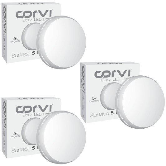 CORVI LED Surface 5 Ceiling Light | 18 Watts illumination using 12 Watts power | Dimmable & Driverless | Backlit for Maximum Output | 5700K White (P3)