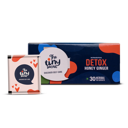 The Tiny Secret Detox Tea Totaler | Supports Overall Health & Detoxification | Caffeine Free | Zero Sugar, Low Fat & Calorie | With 6 Super Herbs | Honey Ginger Flavour | 30 Tea Sachets