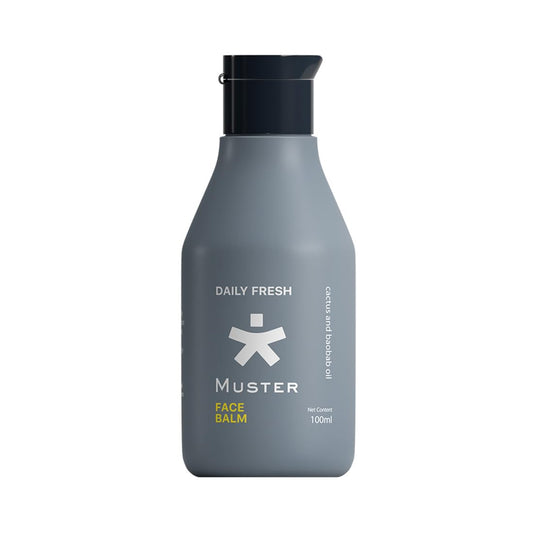 Muster Daily Fresh Face Balm for Men | 100 ML | After Shave | Reduces Dark Spots | Hydrates & Soothes | Cactus & Baobab Oil | Antioxidant-Rich