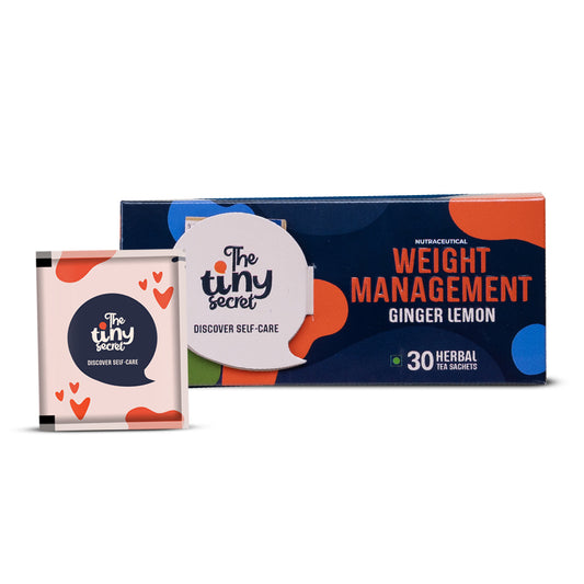 The Tiny Secret Weight Management Tea Totaler | Assists in Weight Management Process, Fat Burner| Caffeine Free | Zero Sugar & Low Calories | With 8 Super Herbs | Ginger Lemon Flavour | 30 Tea Sachets