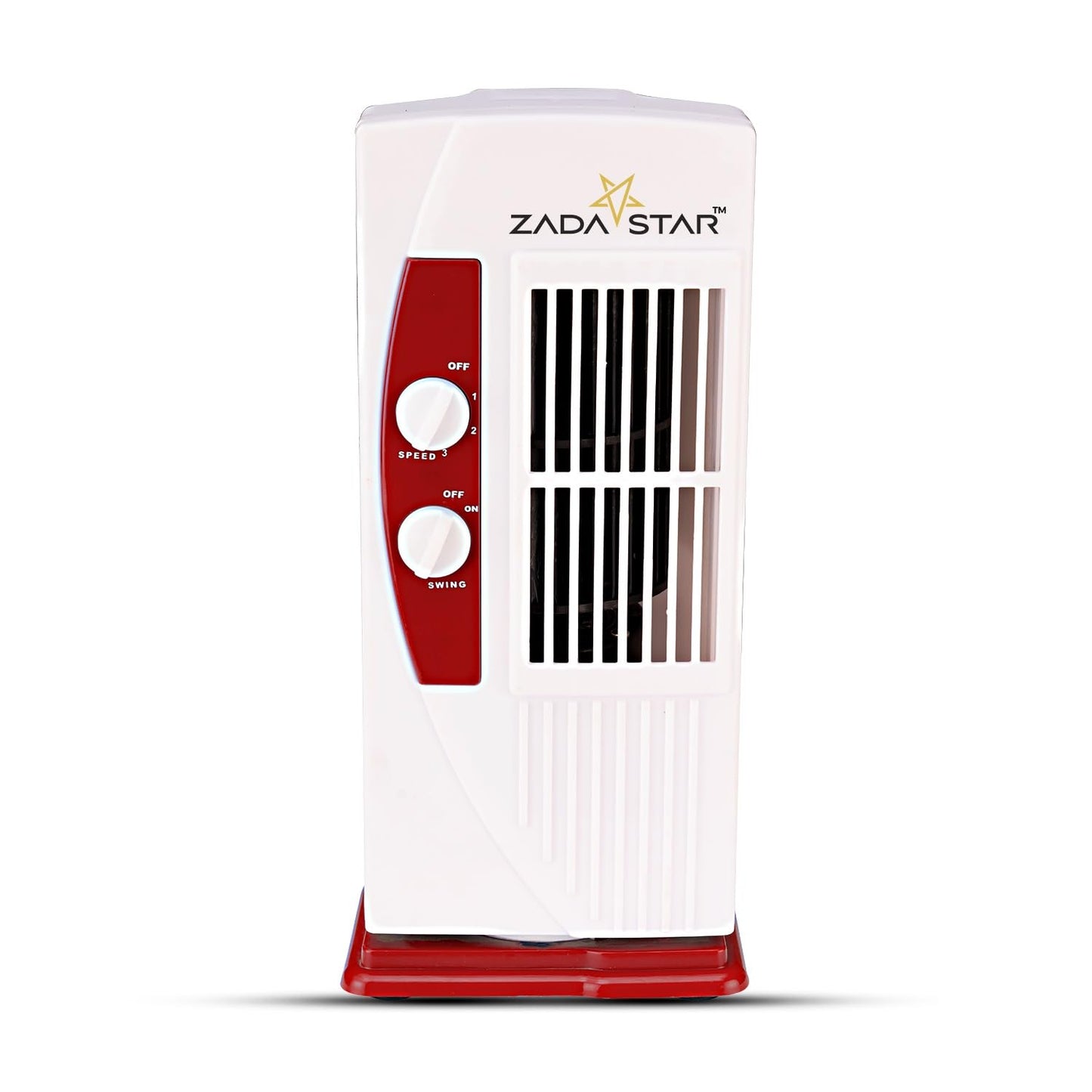 ZADASTAR ZS PERSONAL TOWER FAN | 15 Feet Air-Throw | Rust-free Body | Mini Tower fan | Child-safe (Red)