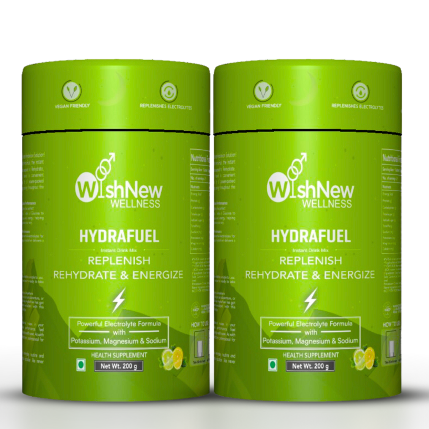 WishNew Wellness HydraFuel: Prime Electrolyte Energy Workout Drink Mix | Get Daily Hydration & Instant Energy Boost | Lemon & Lime Flavor with natural Sweetness| 20 Sachets | Suitable for Men & Women Pack of 2