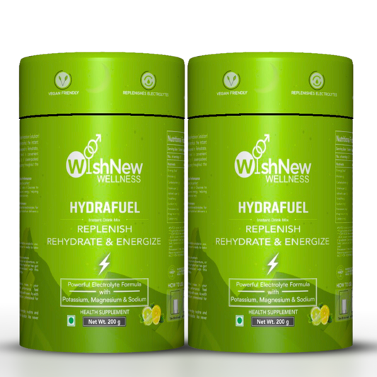 WishNew Wellness HydraFuel: Prime Electrolyte Energy Workout Drink Mix | Get Daily Hydration & Instant Energy Boost | Lemon & Lime Flavor with natural Sweetness| 20 Sachets | Suitable for Men & Women Pack of 2