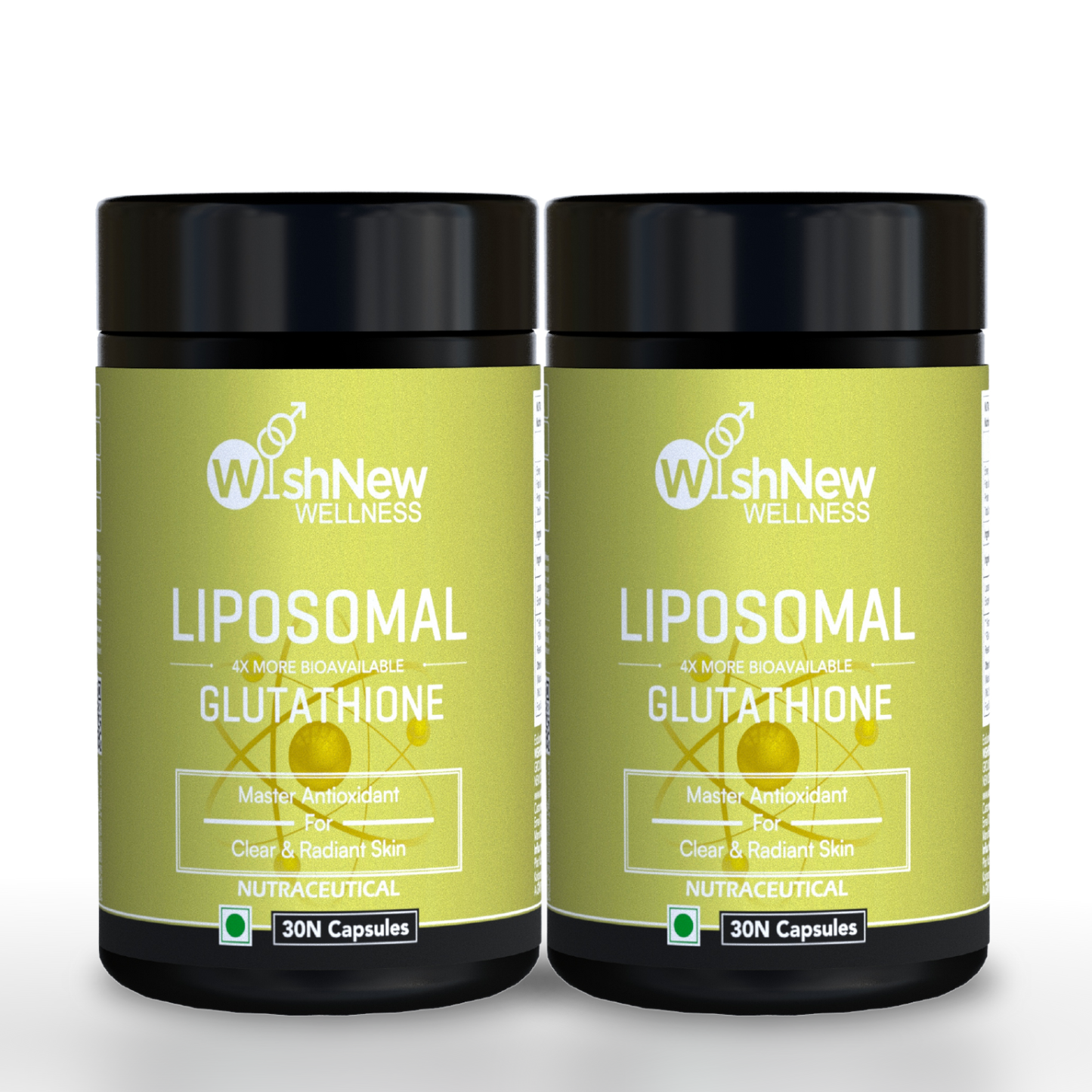 Wishnew Wellness LIPOSOMAL GLUTATHIONE Capsules - For Youthful & Radiant Skin | Immune Health | 30 Vegetarian Capsules - With Enhanced Bioavailability & Antioxidant Support | Suitable for Men & Women Pack of 2