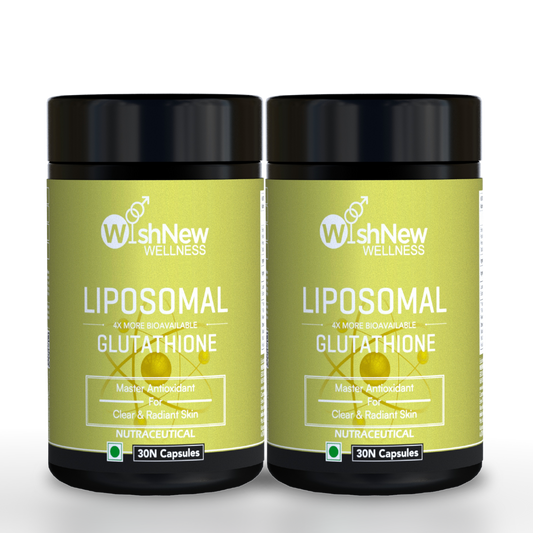 Wishnew Wellness LIPOSOMAL GLUTATHIONE Capsules - For Youthful & Radiant Skin | Immune Health | 30 Vegetarian Capsules - With Enhanced Bioavailability & Antioxidant Support | Suitable for Men & Women Pack of 2