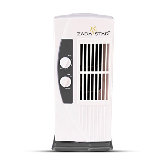 ZADASTAR ZS PERSONAL TOWER FAN | 15 Feet Air-Throw | Rust-free Body | Mini Tower fan | Child-safe (Gray)