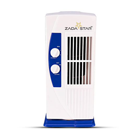 ZADASTAR ZS PERSONAL (MINI) TOWER FAN | 15 Feet Air-Throw | Rust-free Body | Mini Tower fan | Child-safe (Blue)