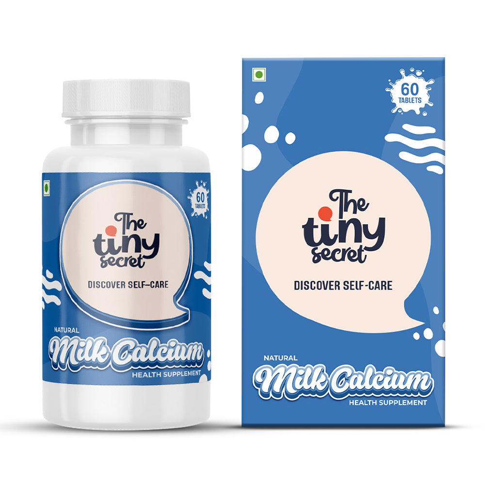 The Tiny Secret Natural Milk Calcium Tablets | Supports Bone, Teeth & Gum Health | With Dual Absorption Mechanism | Fortified With vitamin D3 | 60 Tablets