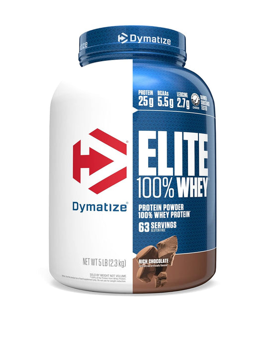 Dymatize Nutrition Elite Whey Protein Supplement Powder, Pre and Post Workout Protein Powder (5 lbs, 2.26 kg, Rich Chocolate)