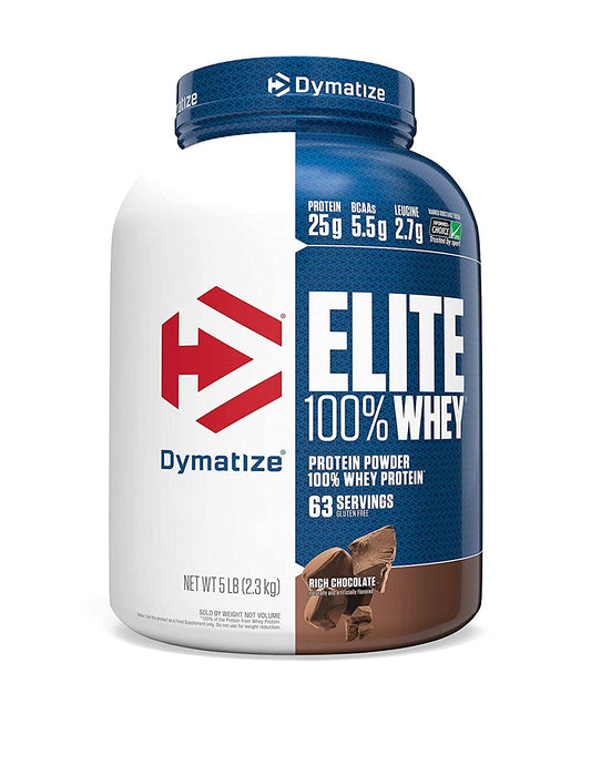 Dymatize Nutrition Elite Whey Protein Supplement Powder, Pre and Post Workout Protein Powder (5 lbs, 2.26 kg, Rich Chocolate)