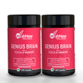WishNew Wellness Genius Brain Booster - Advanced Nootropic for Enhanced Focus, Memory & Concentration | 60 Veg Capsules | With Mucuna, Brahmi & Ginkgo Biloba | Natural Supplement for Cognitive Support Pack of 2