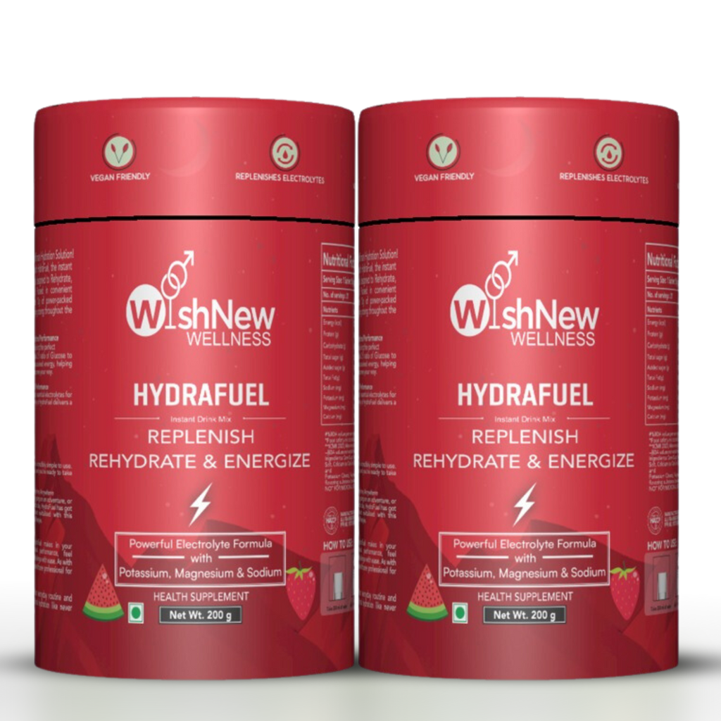 WishNew Wellness HydraFuel: Prime Electrolyte Energy Workout Drink Mix | Get Daily Hydration & Instant Energy Boost | Strawberry-Watermelon with natural Sweetness| 20 Sachets | Suitable for Men & Women Pack of 2