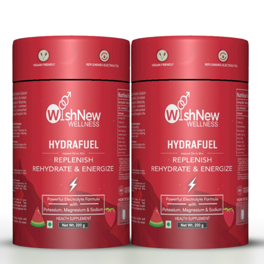 WishNew Wellness HydraFuel: Prime Electrolyte Energy Workout Drink Mix | Get Daily Hydration & Instant Energy Boost | Strawberry-Watermelon with natural Sweetness| 20 Sachets | Suitable for Men & Women Pack of 2