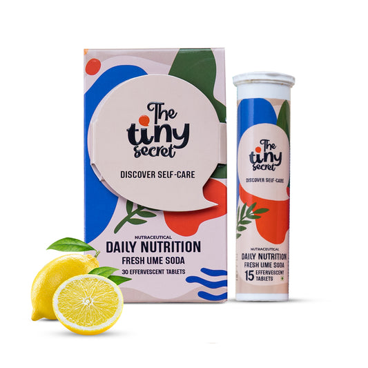 The Tiny Secret Daily Nutrition Effervescent Tablets | Supports Overall Health | Zero Sugar & Low Fat & Calorie | 8 Superfoods & 24 vitamins & Minerals | Fresh Lime Soda Flavour | 15 Tablets (2 Pack)
