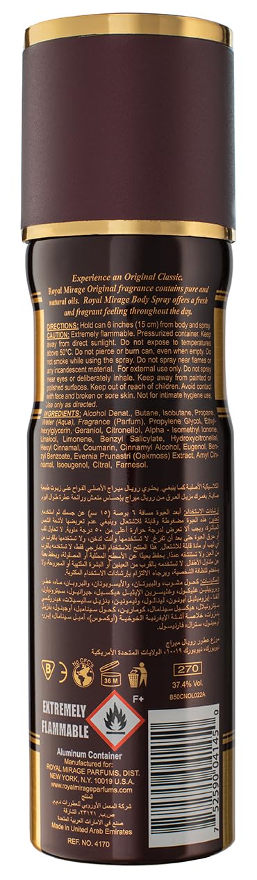 Royal Mirage Original 200ml Body Spray