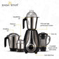ZADASTAR ZS EXOTIC 750W Juicer Mixer Grinder | 4 Jars | Black and Silver | Overload Protection | 1 Year Replacement Warranty