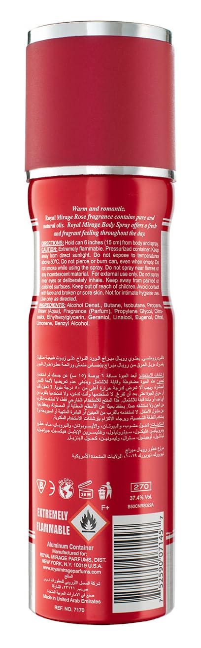 Royal Mirage Rose 200ml Body Spray