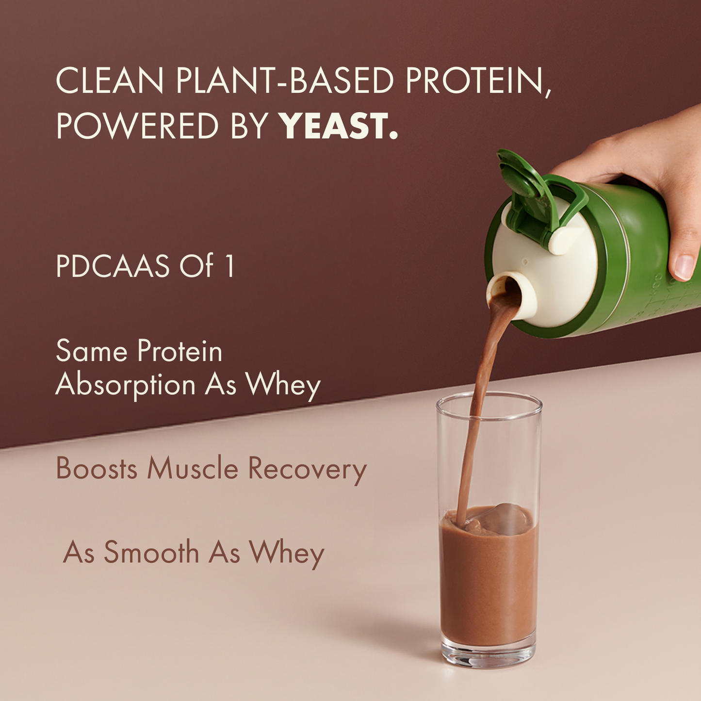 Cosmix No-Nonsense Plant Protein Pro | 26g Protein/Serve | Chikmagalur Mocha | Yeast Powered Plant-Based Protein | PDCAAS of 1 | Light On Gut, Superior Muscle Recovery - 500g