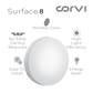 CORVI LED Surface 8 Round 20W | Slim, Compact & Dimmable Ceiling Panel Light | Full Glow Design, No False Ceiling Needed |  White 5700K (Pack of 2)