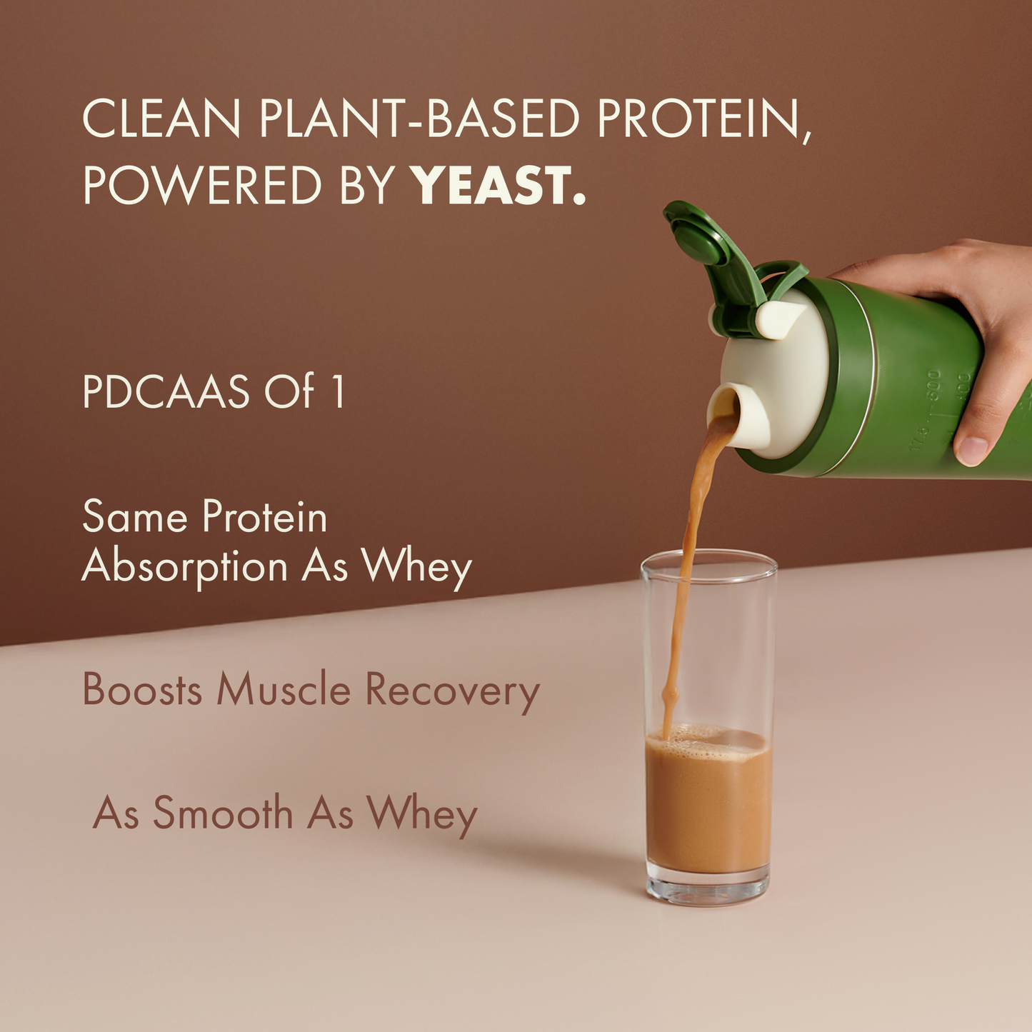 Cosmix No-Nonsense Plant Protein Pro | 26g Protein/Serve | Indonesian Cacao | Yeast Powered Plant-Based Protein | PDCAAS of 1 | Light On Gut, Superior Muscle Recovery - 500g