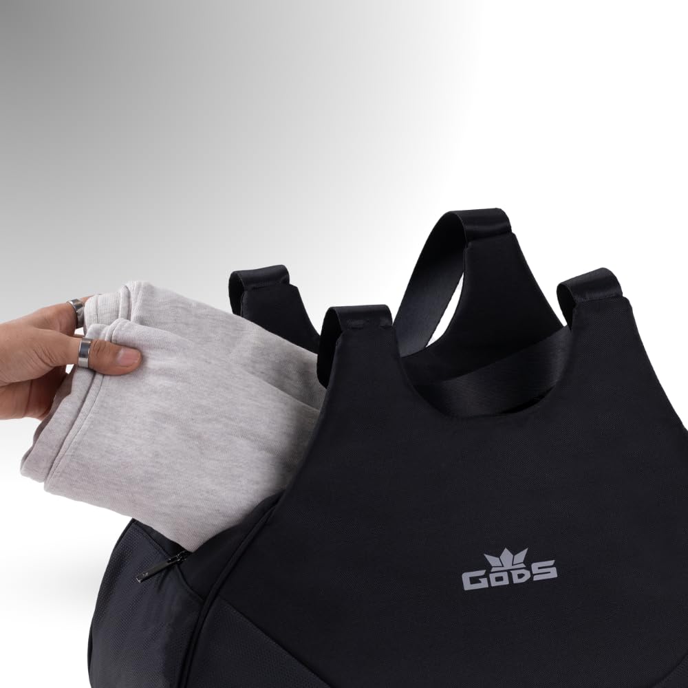 GODS Creed Duffle Bag – 35L Travel Gym Bag, Easy to Carry, Mighty Coil Multitech Zippers, Lightweight & Water-Resistant Duffel Bag for Men & Women | Black