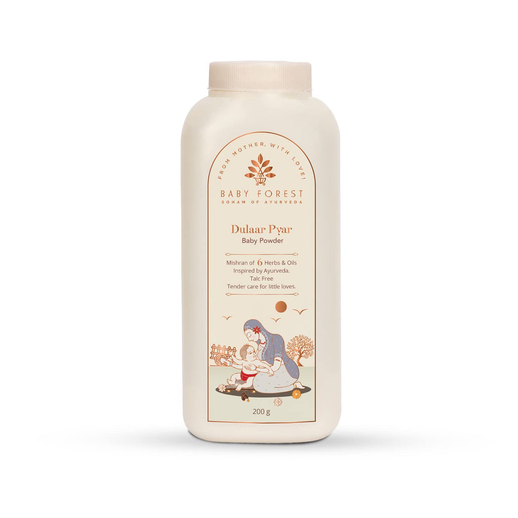 BABY FOREST Dulaar Pyar Talc-Free Baby Powder 200 gm with Komal Kawach Diaper Rash Cream 100 gm