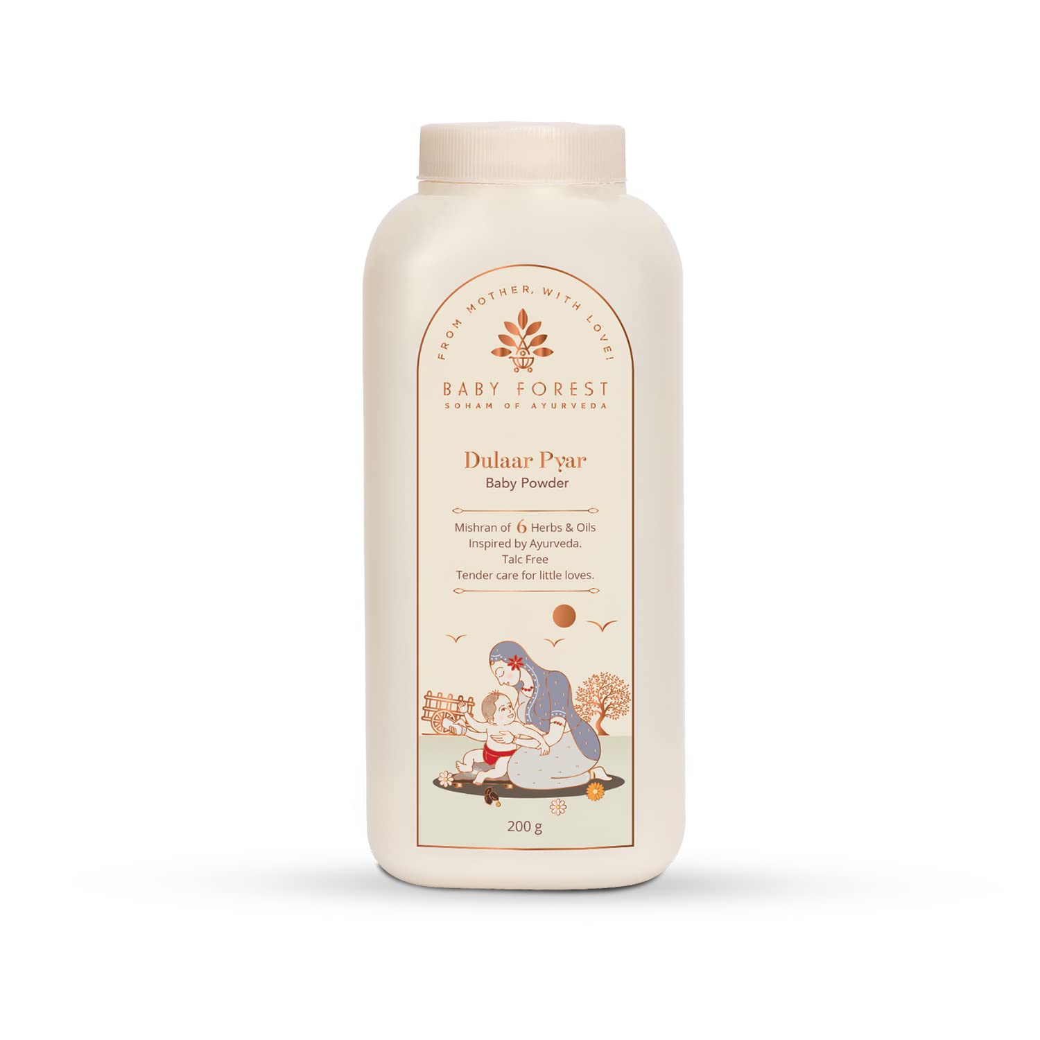 BABY FOREST Dulaar Pyar Talc-Free Baby Powder 200 gm with Komal Kawach Diaper Rash Cream 100 gm