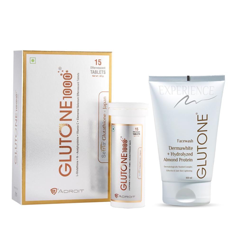 Glutone1000 & Glutone Facewash | skin brightening combo | Setria L-Glutathione & Dermawhite