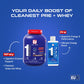 Apex Vitals - 1 Whey Protein Blend 4 lbs + Alpha 1 Pre-Workout Combo | Grass-Fed Protein Powder | Mohai Ignes Mineral Water | Muscle Strength & Recovery | Iced Espresso (4lbs)