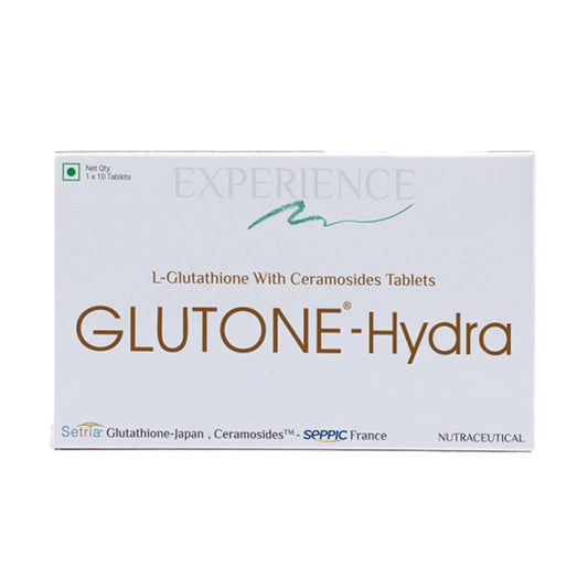 Glutone-Hydra | Setria Glutathione with Ceramosides Tablets for Dry Skin | For Glowing Hydrated Skin | Pack of 10 Tablets