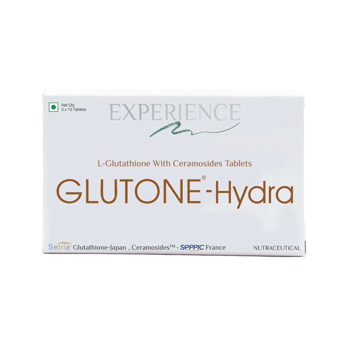 Glutone-Hydra | Setria Glutathione with Ceramosides Tablets for Dry Skin | For Glowing Hydrated Skin | Pack of 30 Tablets