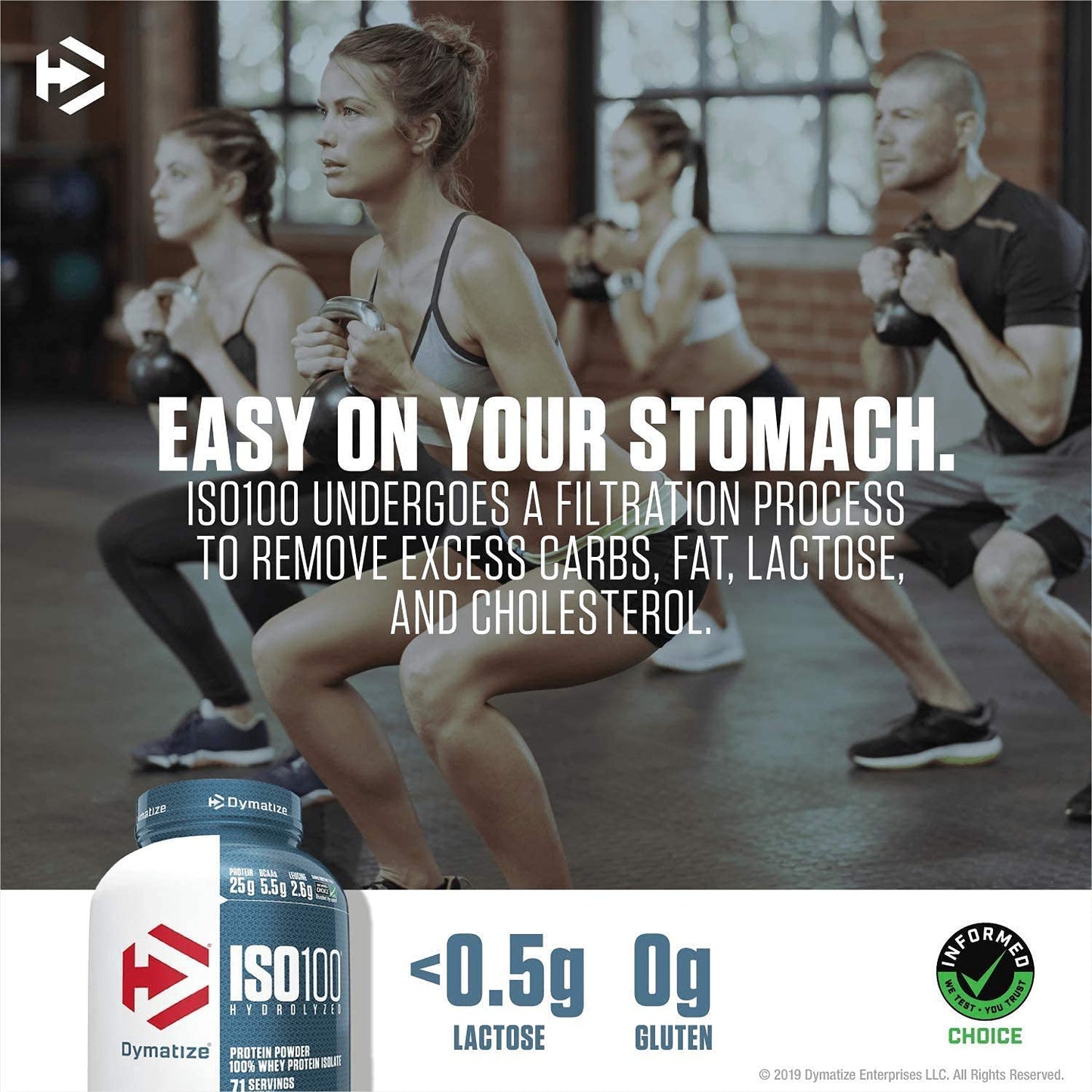 Dymatize Nutrition ISO 100 Whey Protein Isolate Powder - 2.26 kg (Gourmet Chocolate)