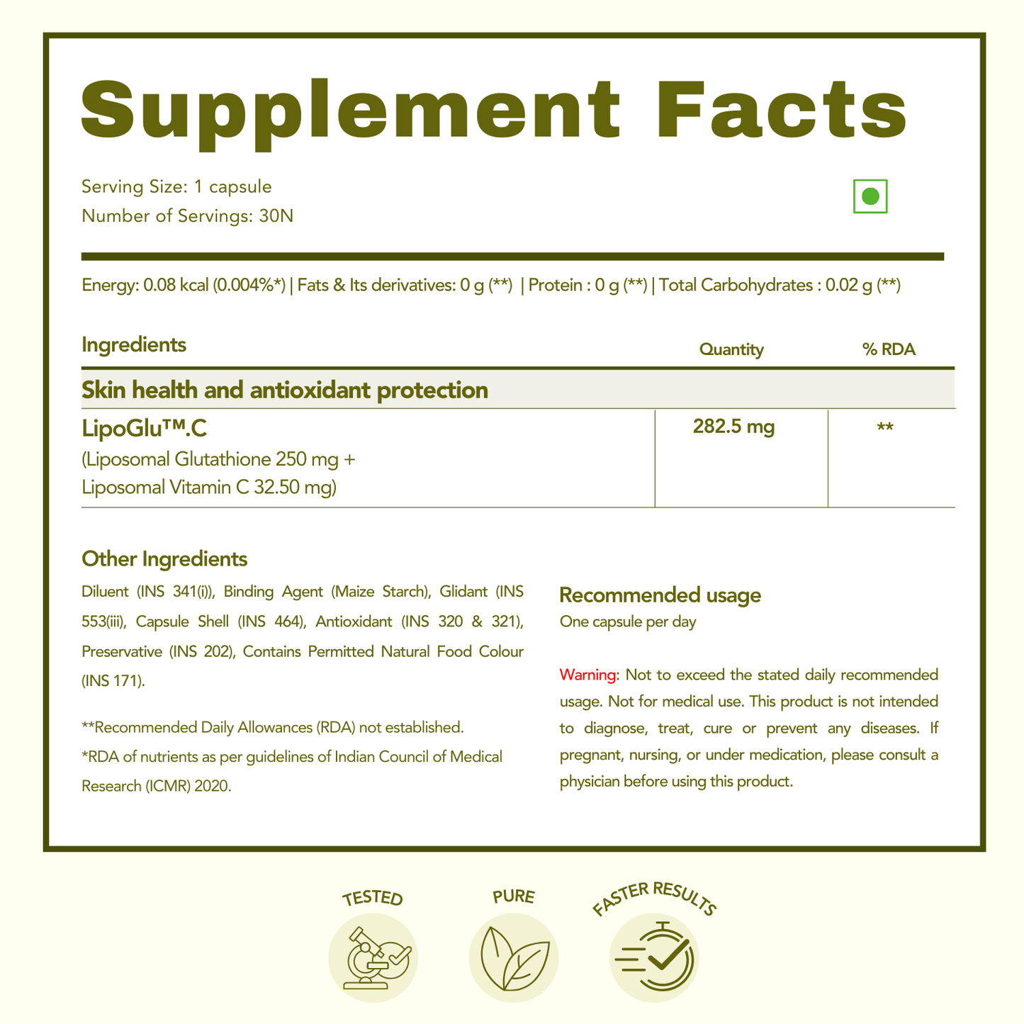 Wishnew Wellness LIPOSOMAL GLUTATHIONE Capsules - For Youthful & Radiant Skin | Immune Health | 30 Vegetarian Capsules - With Enhanced Bioavailability & Antioxidant Support | Suitable for Men & Women