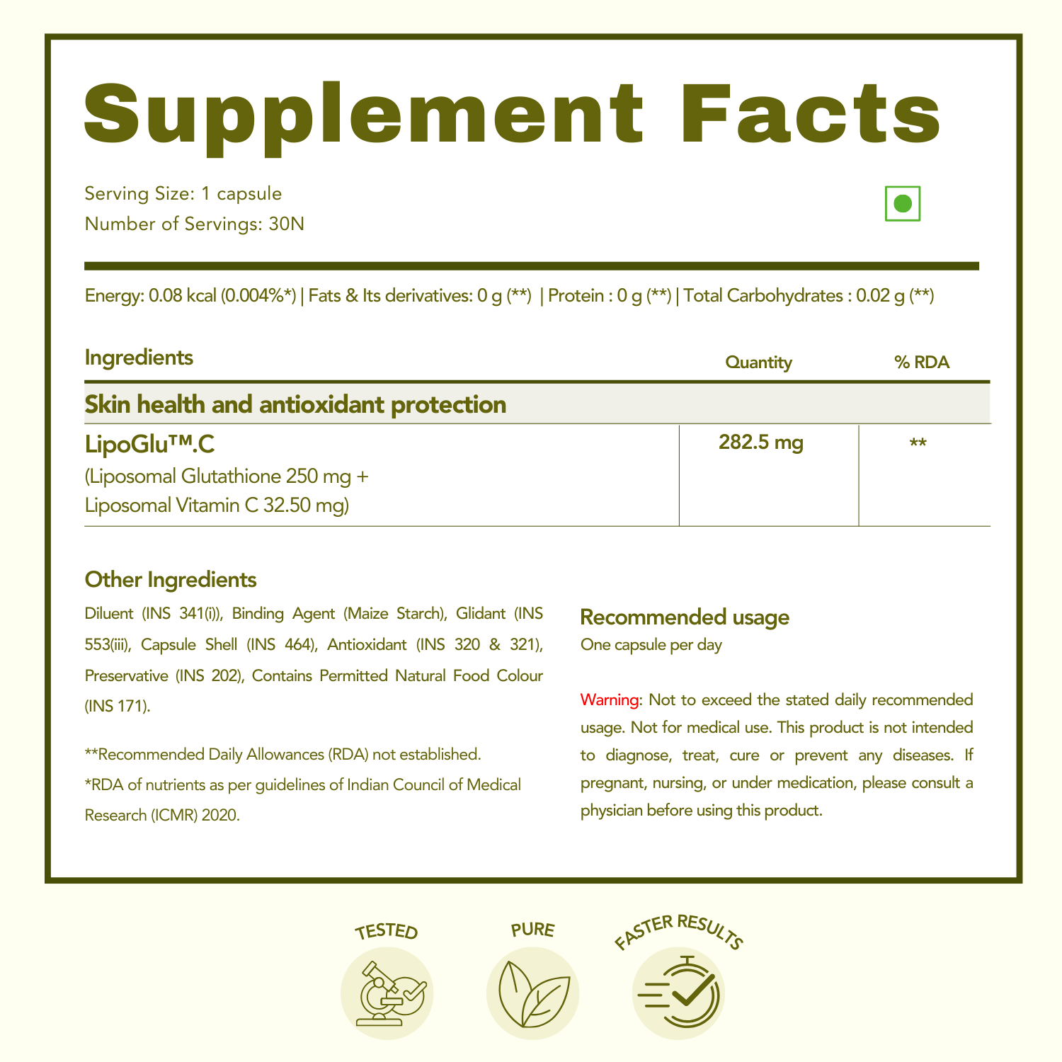 Wishnew Wellness LIPOSOMAL GLUTATHIONE Capsules - For Youthful & Radiant Skin | Immune Health | 30 Vegetarian Capsules - With Enhanced Bioavailability & Antioxidant Support | Suitable for Men & Women