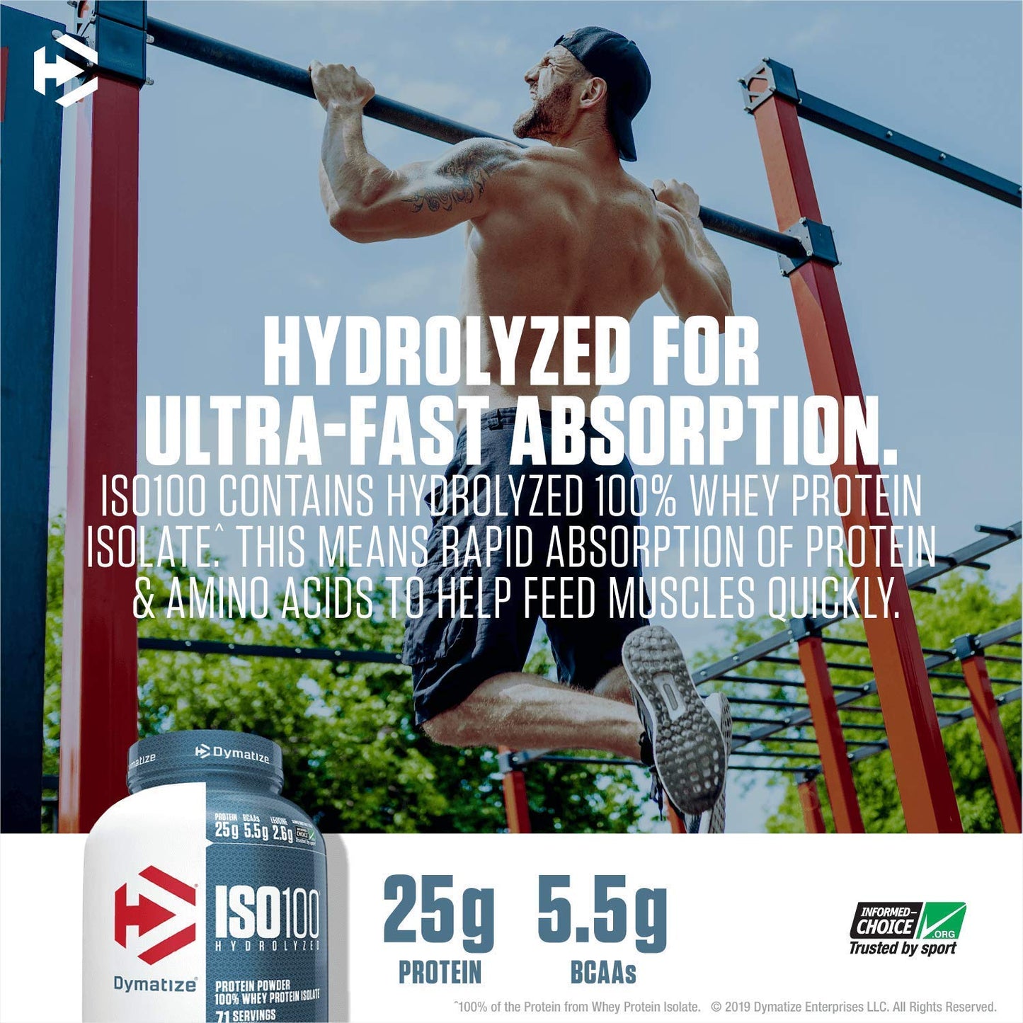 Dymatize Nutrition ISO 100 Whey Protein Isolate Powder - 2.26 kg (Gourmet Chocolate)